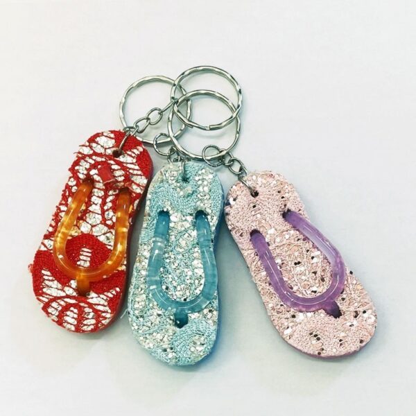 flip flop keyring glitter