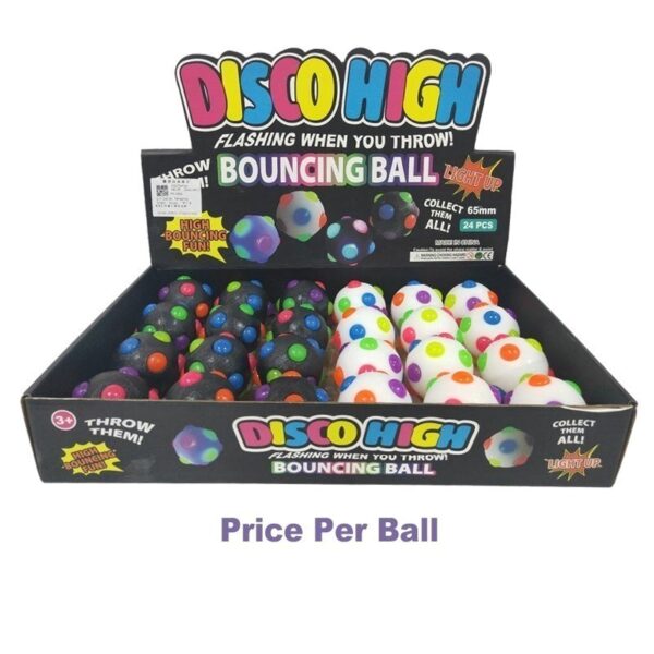 Disco Light Up High Bounce Ball 6cm Assorted