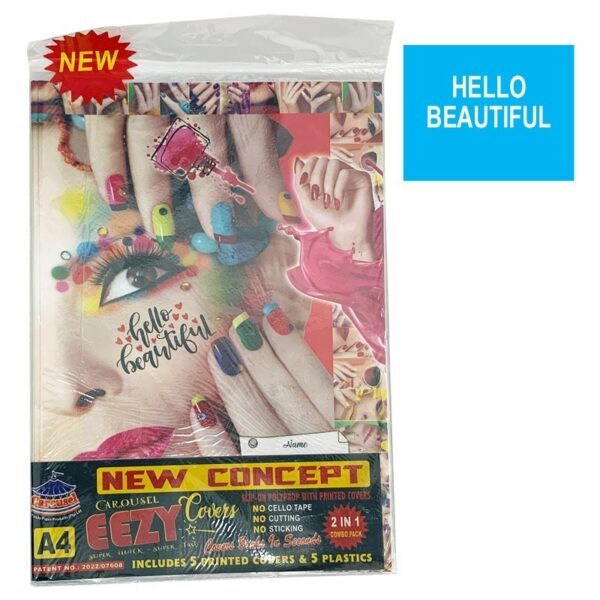 Eezy Assorted A4 Book & Plastic Cover 5pk