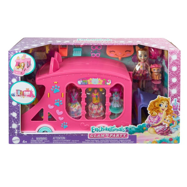 Enchantimals Glam Party Cat Fashion Truck Playset