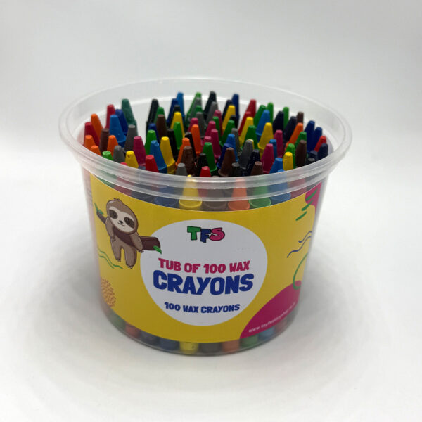 Tub of 100 Wax Crayons
