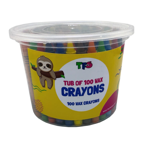 Tub of 100 Wax Crayons