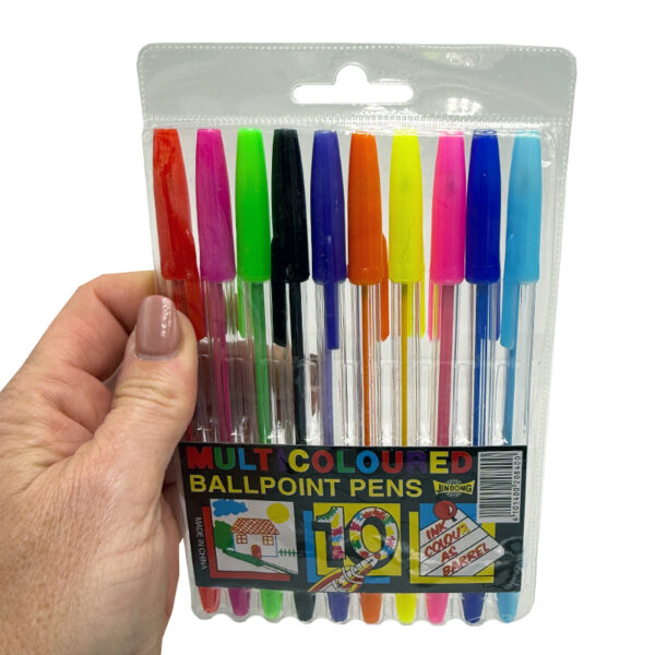 Coloured Ballpoint Pens 10pc